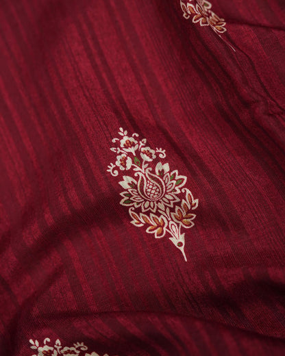Maroon Color Silk Saree - Shop Vastram