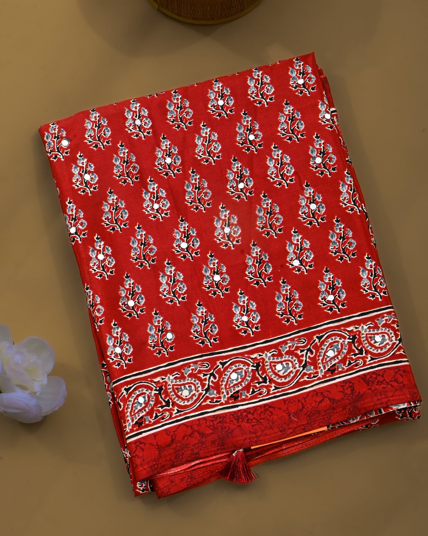Maroon Silk Printed Saree - Shop Vastram