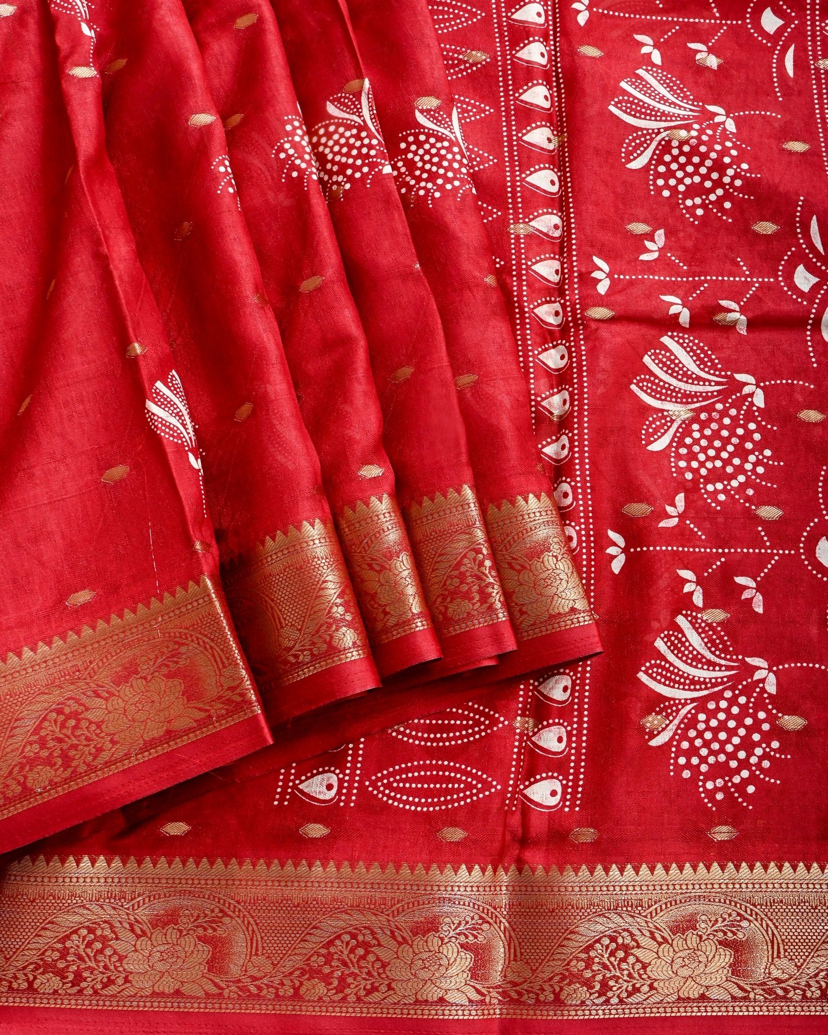 Maroon Silk Printed Saree - Shop Vastram