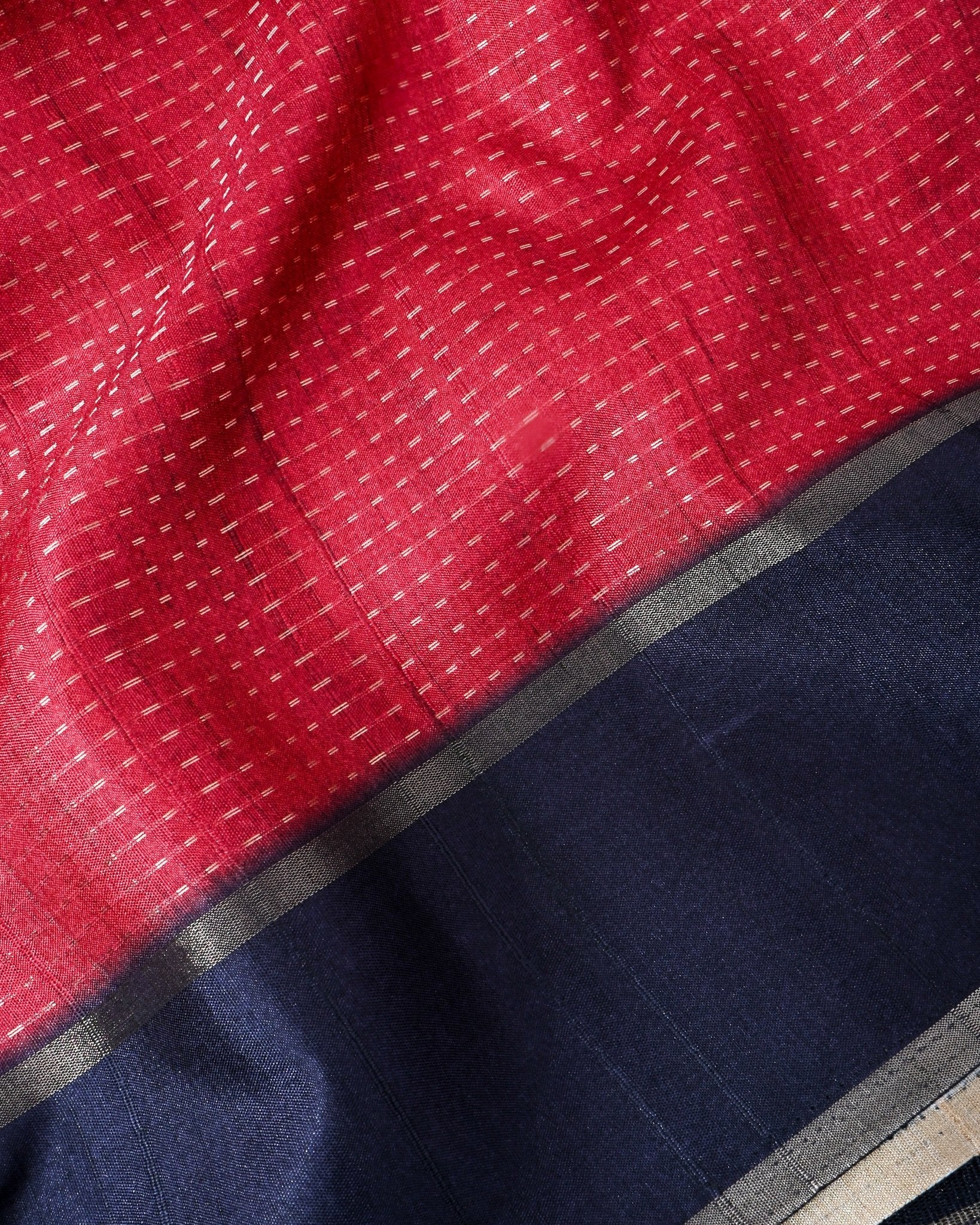 Maroon Tusser Banarsi Saree - Shop Vastram