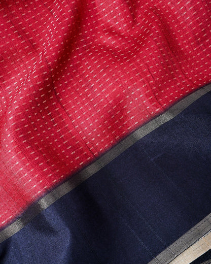 Maroon Tusser Banarsi Saree - Shop Vastram