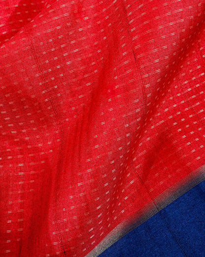 Maroon Tusser Banarsi Saree - Shop Vastram