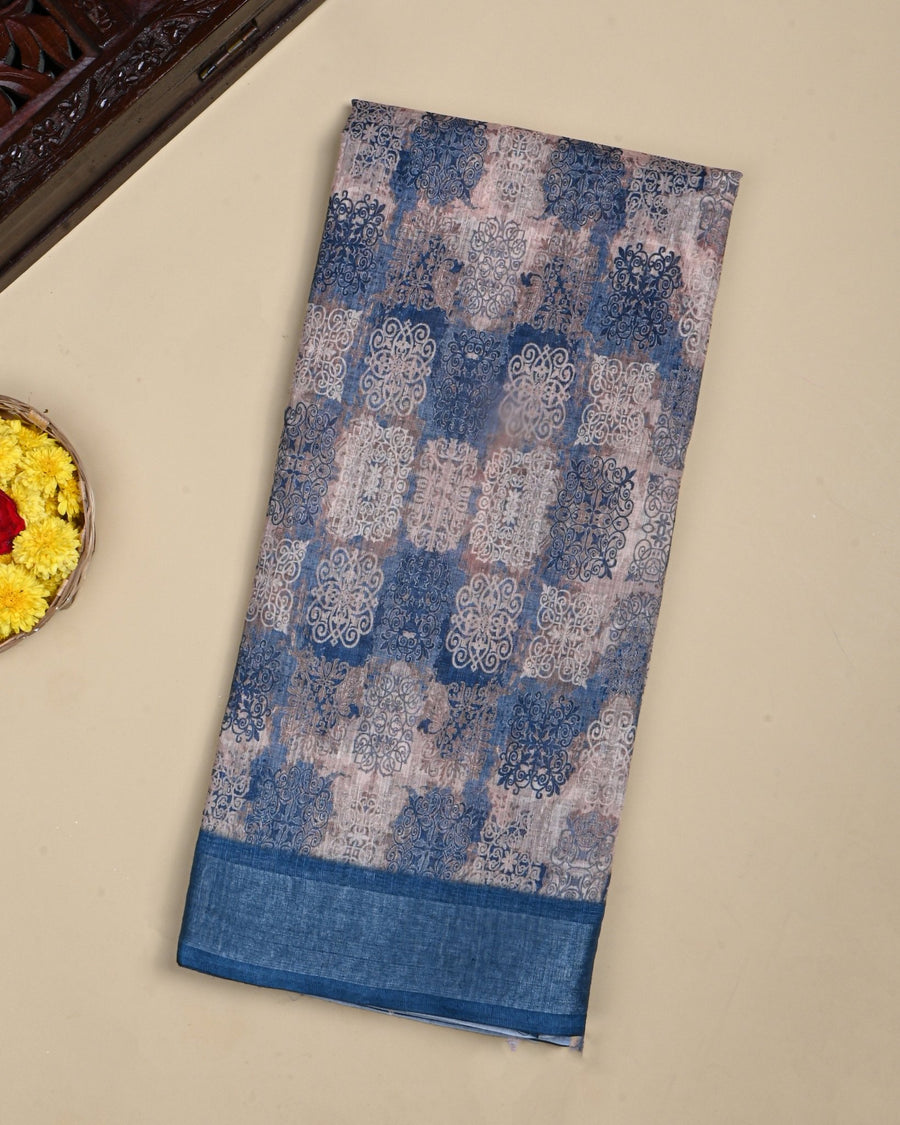 Multi Colour Color Lenin Saree - Shop Vastram