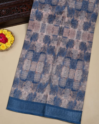 Multi Colour Color Lenin Saree - Shop Vastram