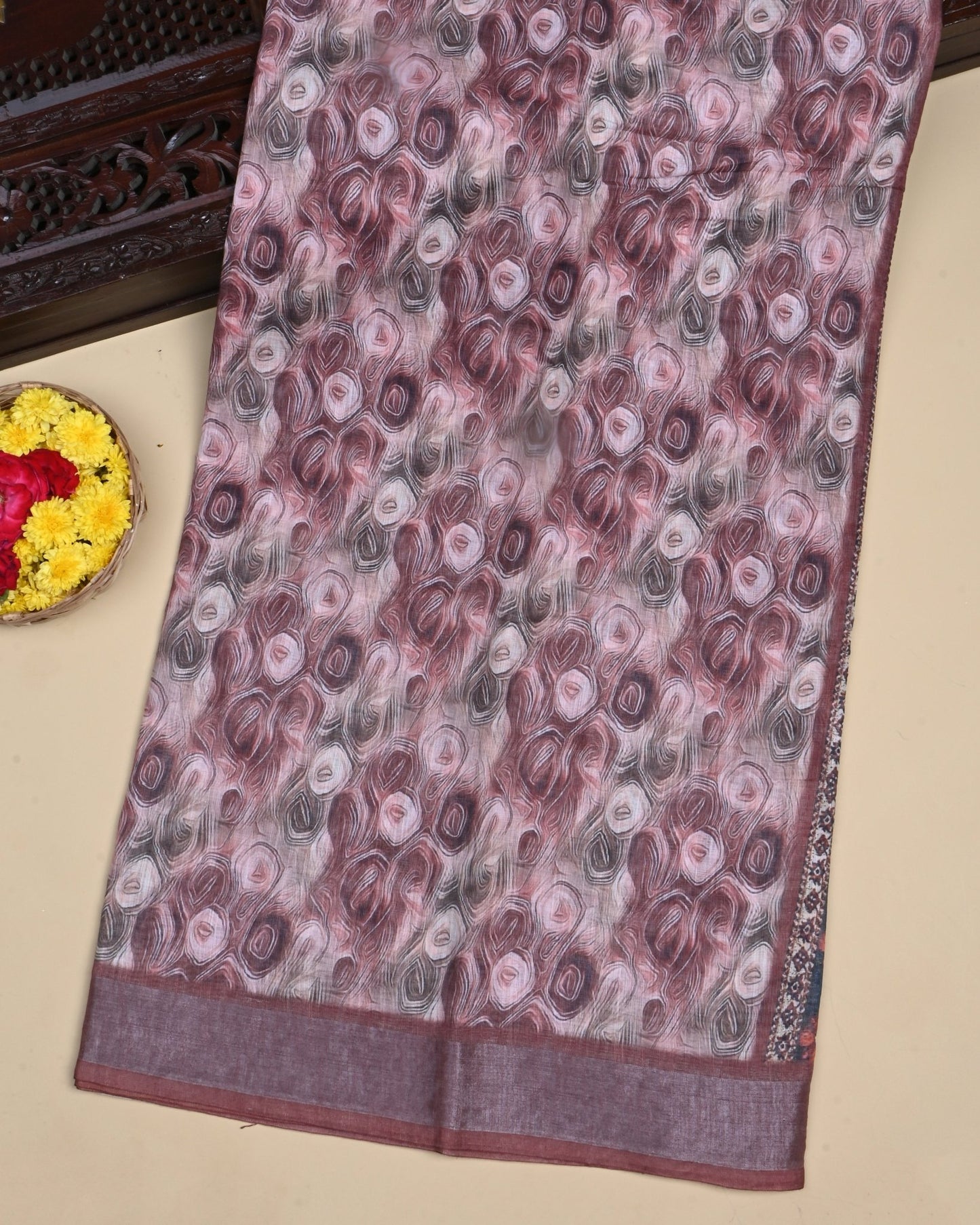 Multi Colour Color Lenin Saree - Shop Vastram