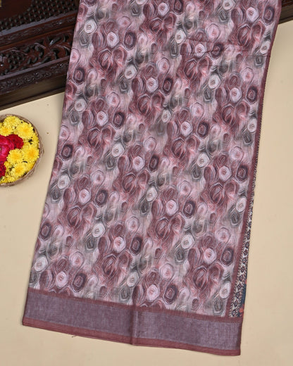 Multi Colour Color Lenin Saree - Shop Vastram