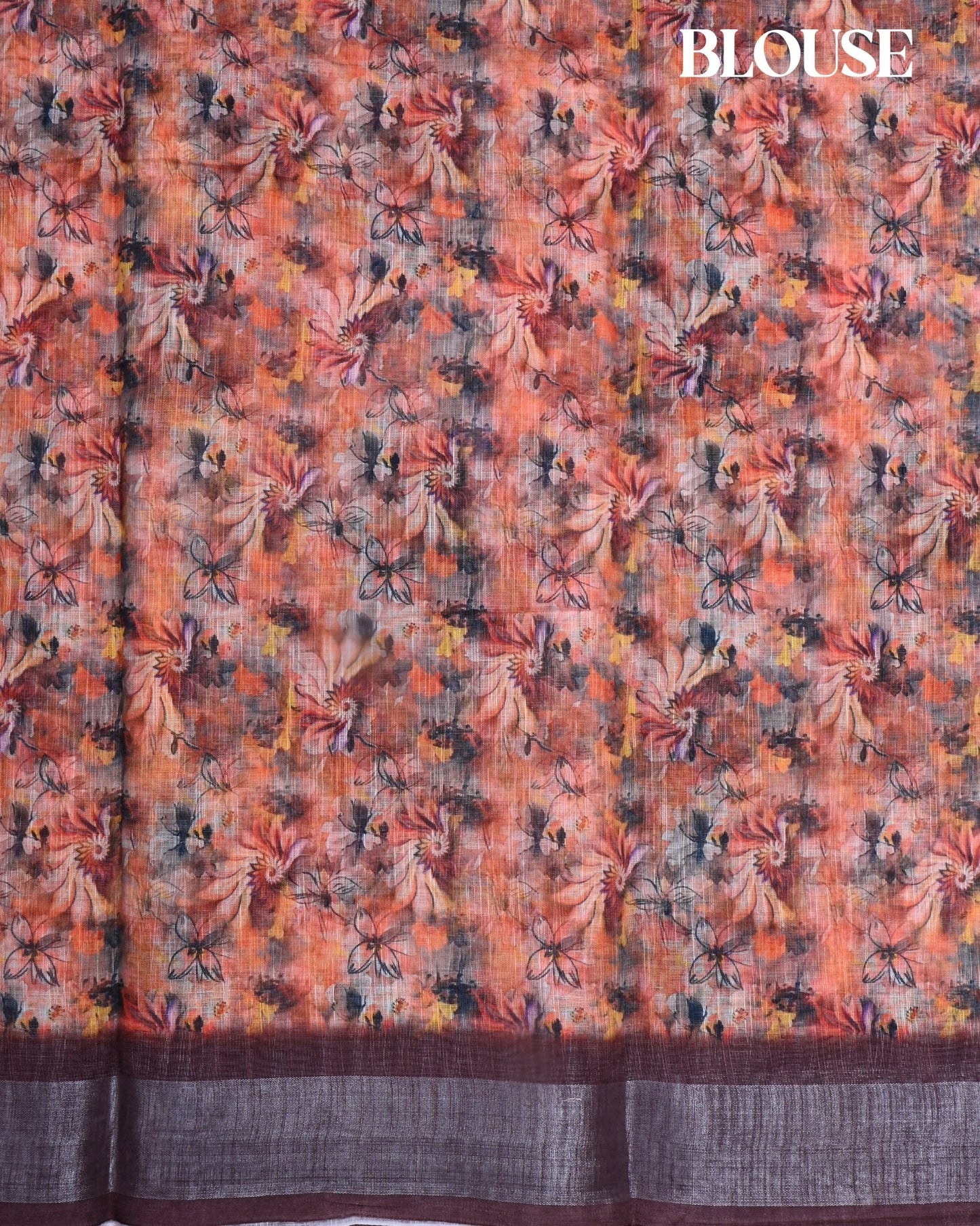 Multi Colour Color Lenin Saree - Shop Vastram