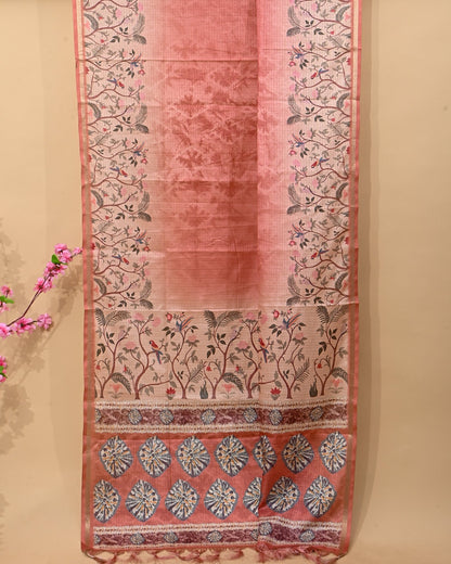 Multi Colour Silk Printed Saree - Shop Vastram