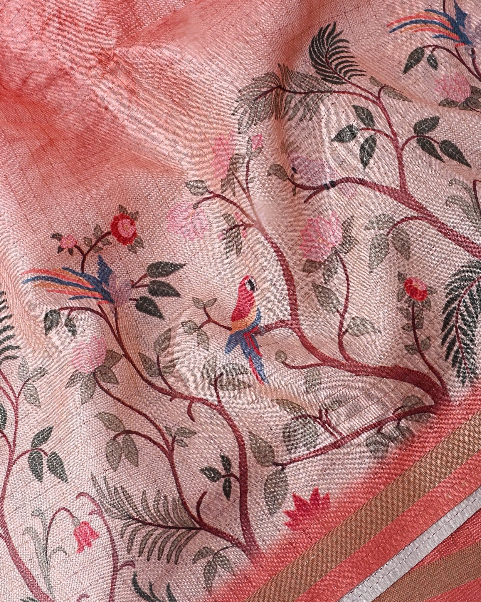 Multi Colour Silk Printed Saree - Shop Vastram