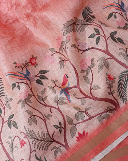 Multi Colour Silk Printed Saree - Shop Vastram
