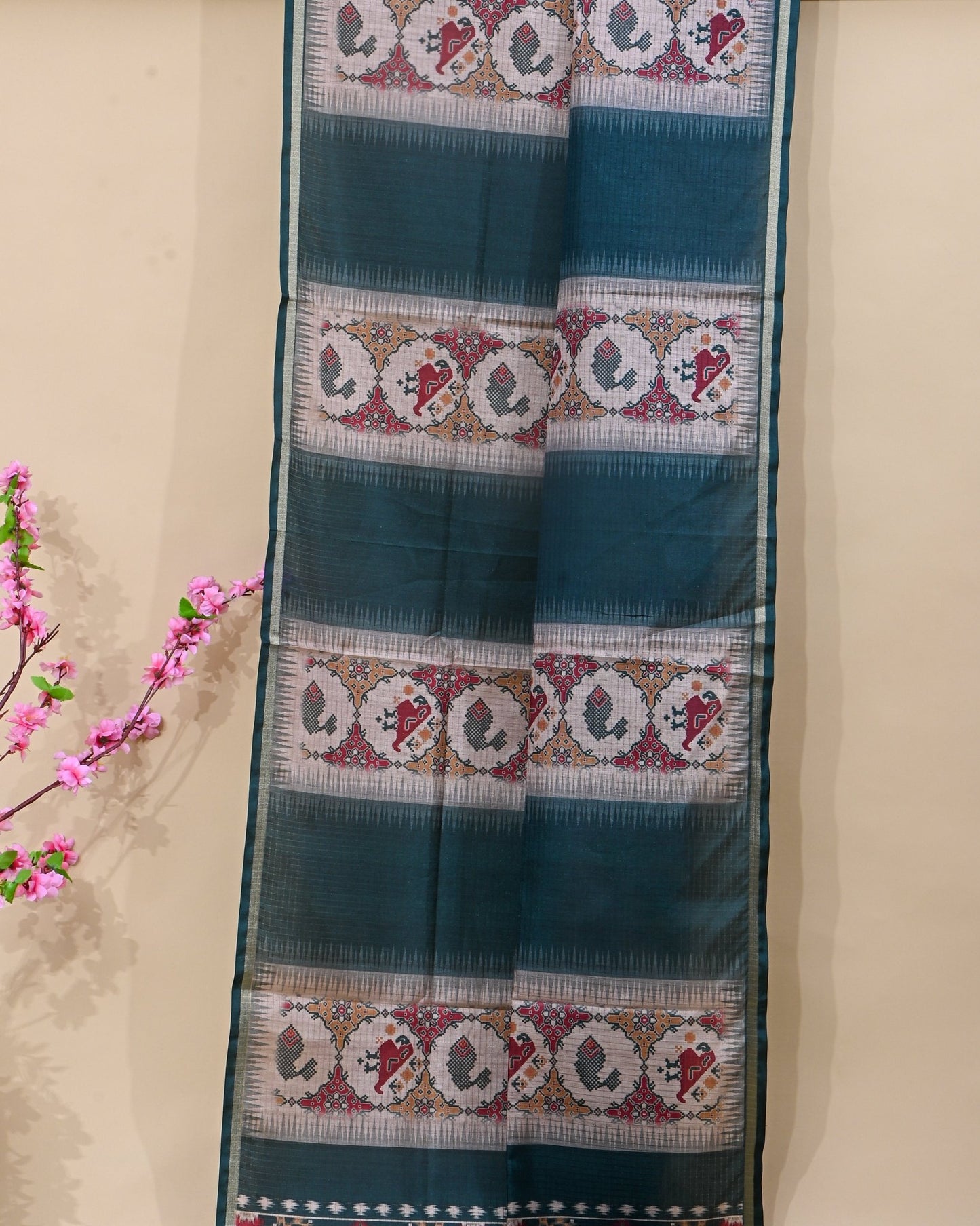 Multi Colour Silk Printed Saree - Shop Vastram
