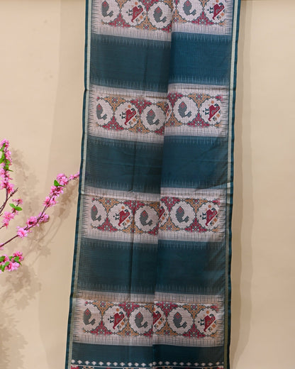 Multi Colour Silk Printed Saree - Shop Vastram