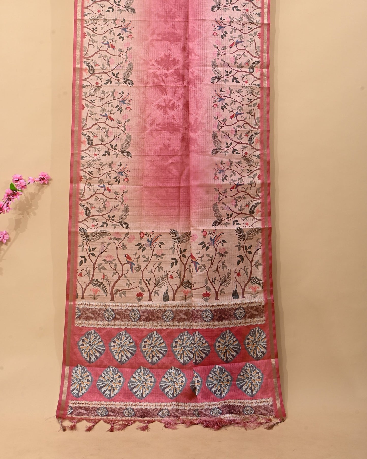 Multi Colour Silk Printed Saree - Shop Vastram