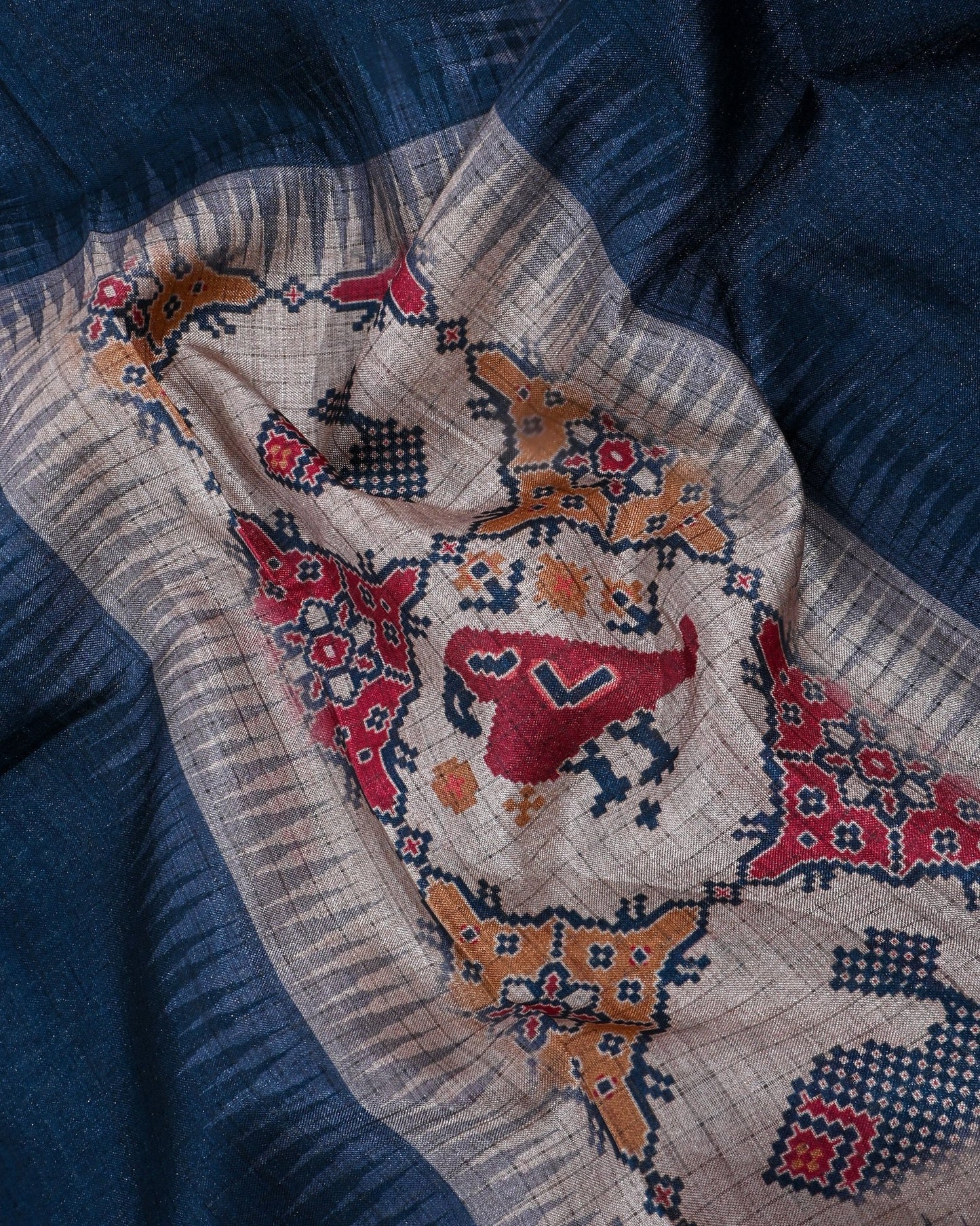 Multi Colour Silk Printed Saree - Shop Vastram