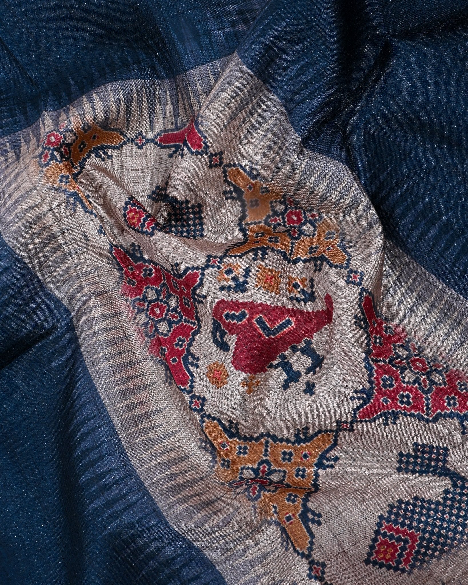 Multi Colour Silk Printed Saree - Shop Vastram