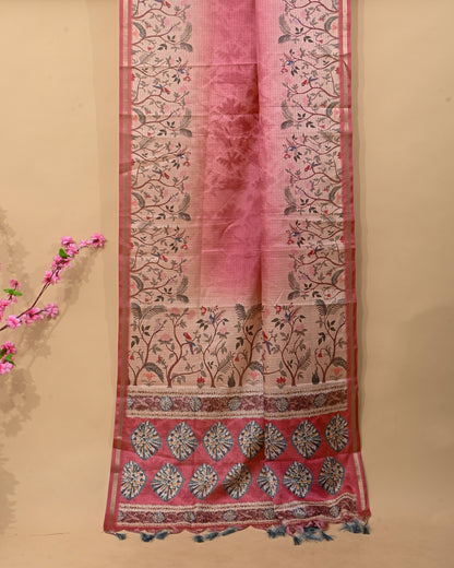 Multi Colour Silk Printed Saree - Shop Vastram