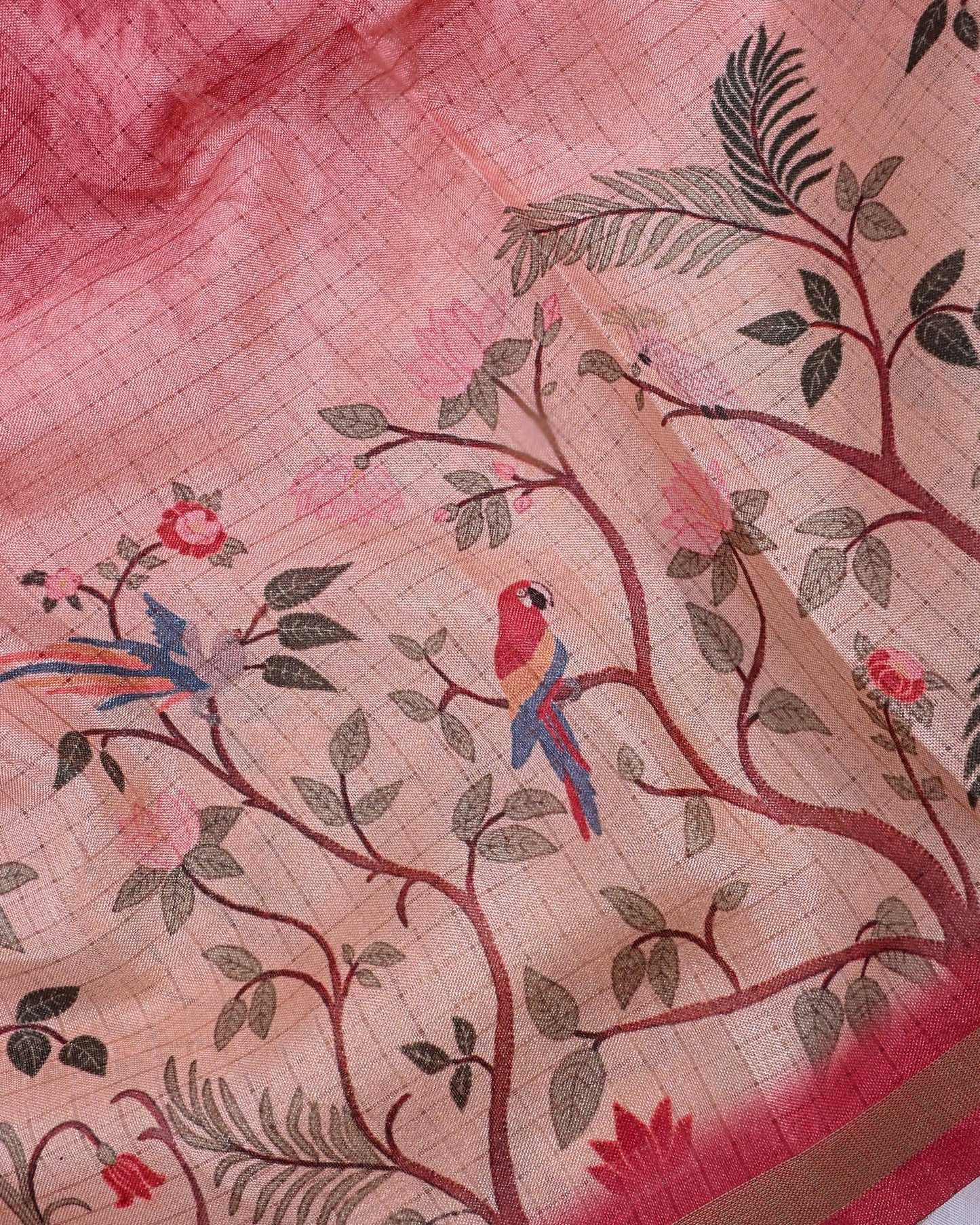 Multi Colour Silk Printed Saree - Shop Vastram