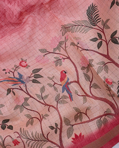 Multi Colour Silk Printed Saree - Shop Vastram