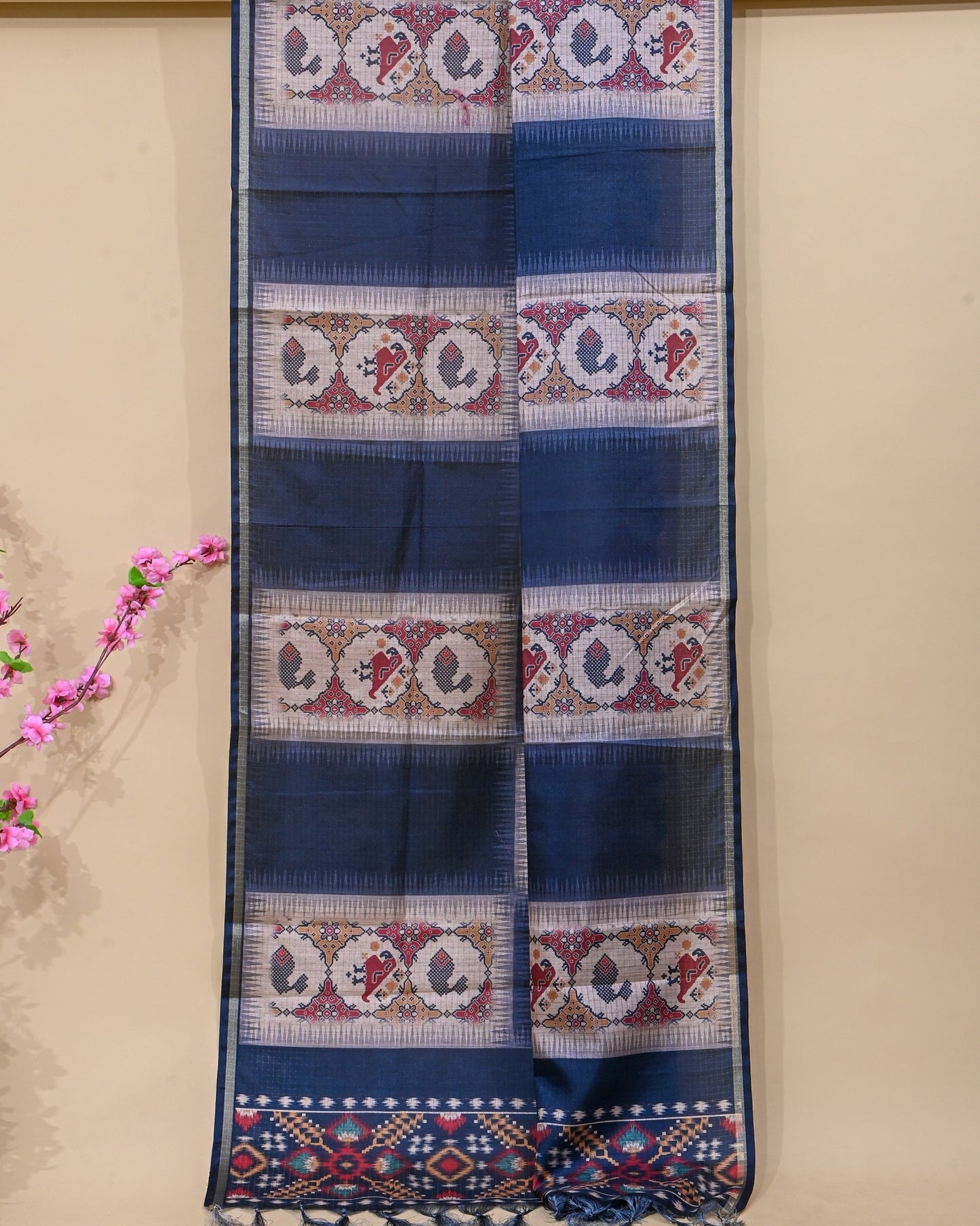 Multi Colour Silk Printed Saree - Shop Vastram