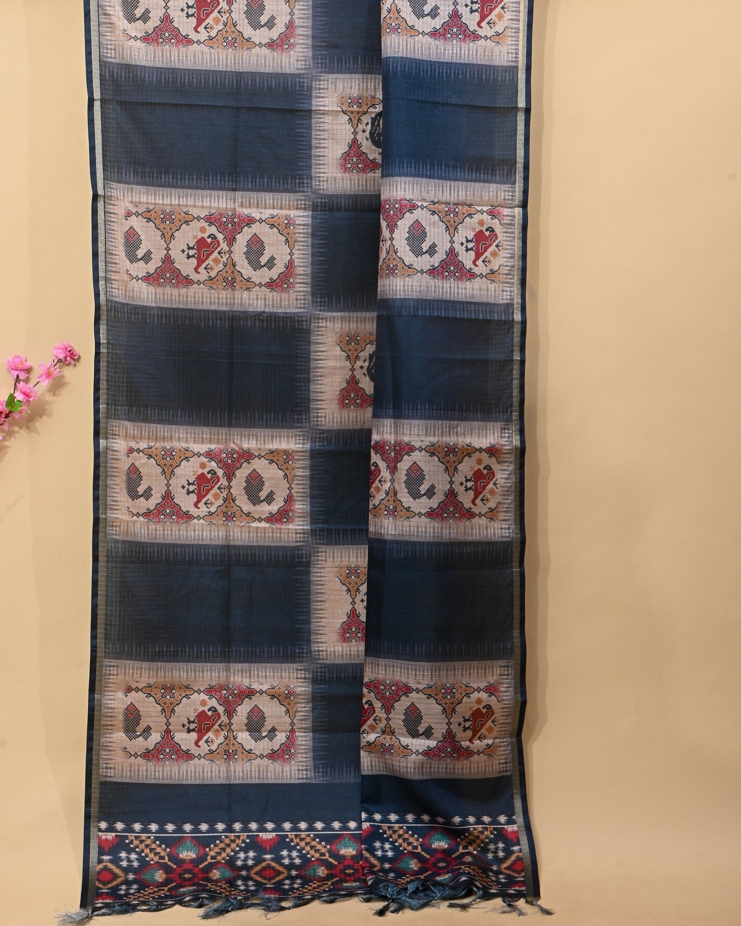 Multi Colour Silk Printed Saree - Shop Vastram