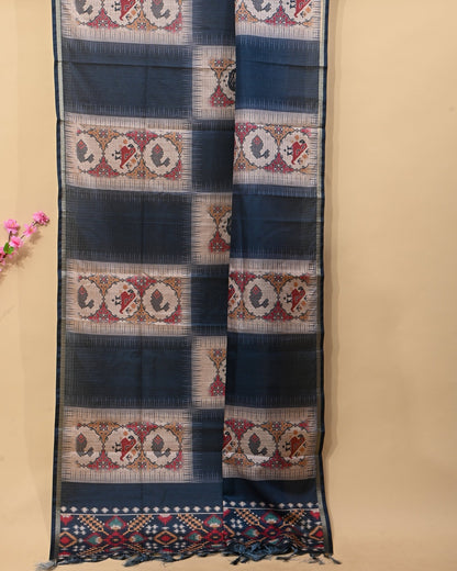 Multi Colour Silk Printed Saree - Shop Vastram