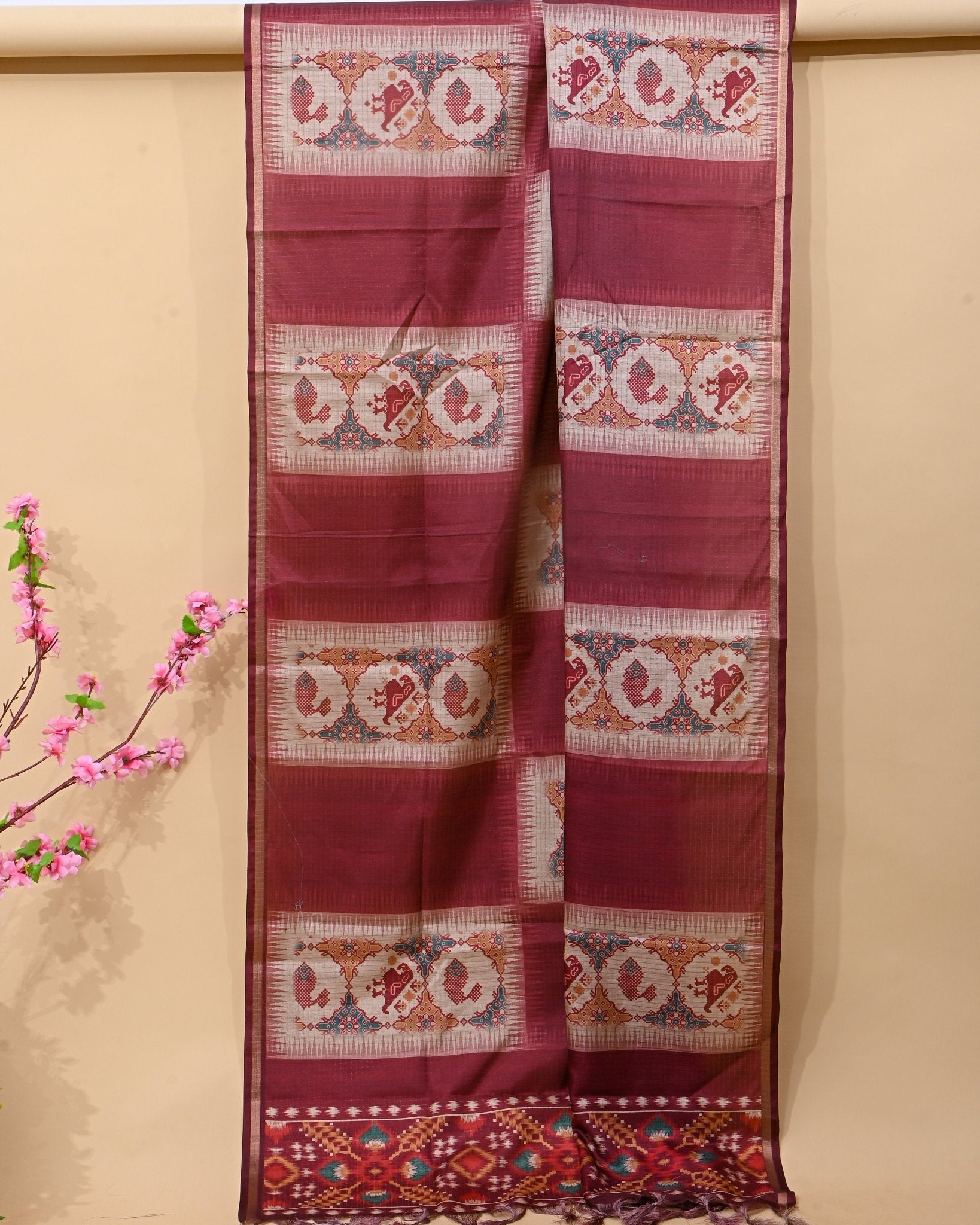 Multi Colour Silk Printed Saree - Shop Vastram