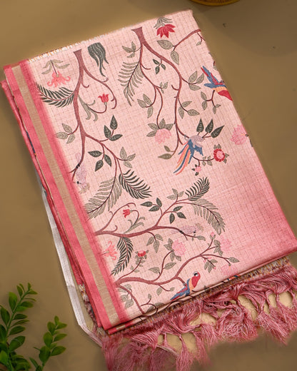 Multi Colour Silk Printed Saree - Shop Vastram