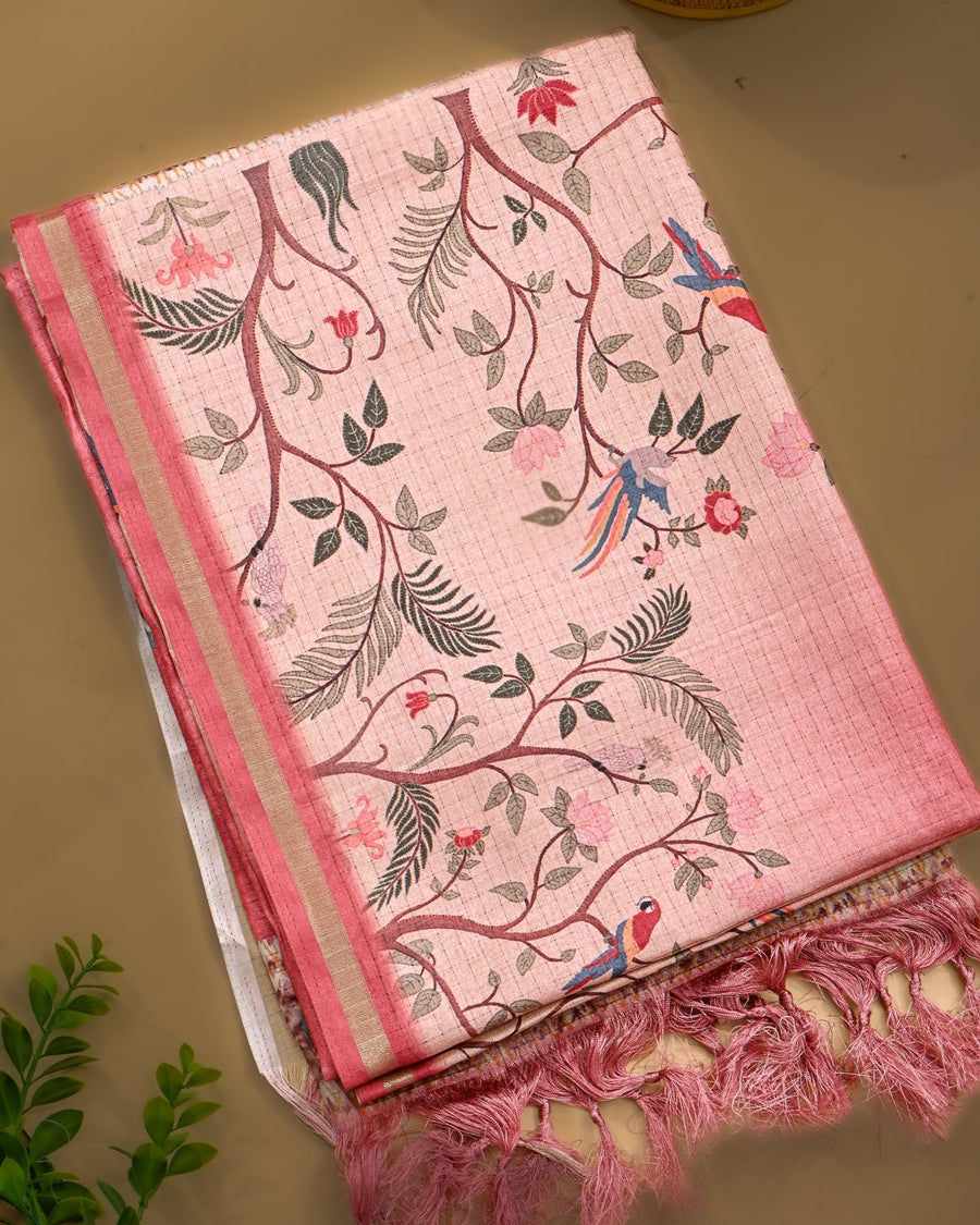 Multi Colour Silk Printed Saree - Shop Vastram