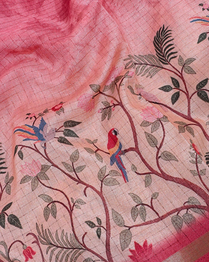 Multi Colour Silk Printed Saree - Shop Vastram