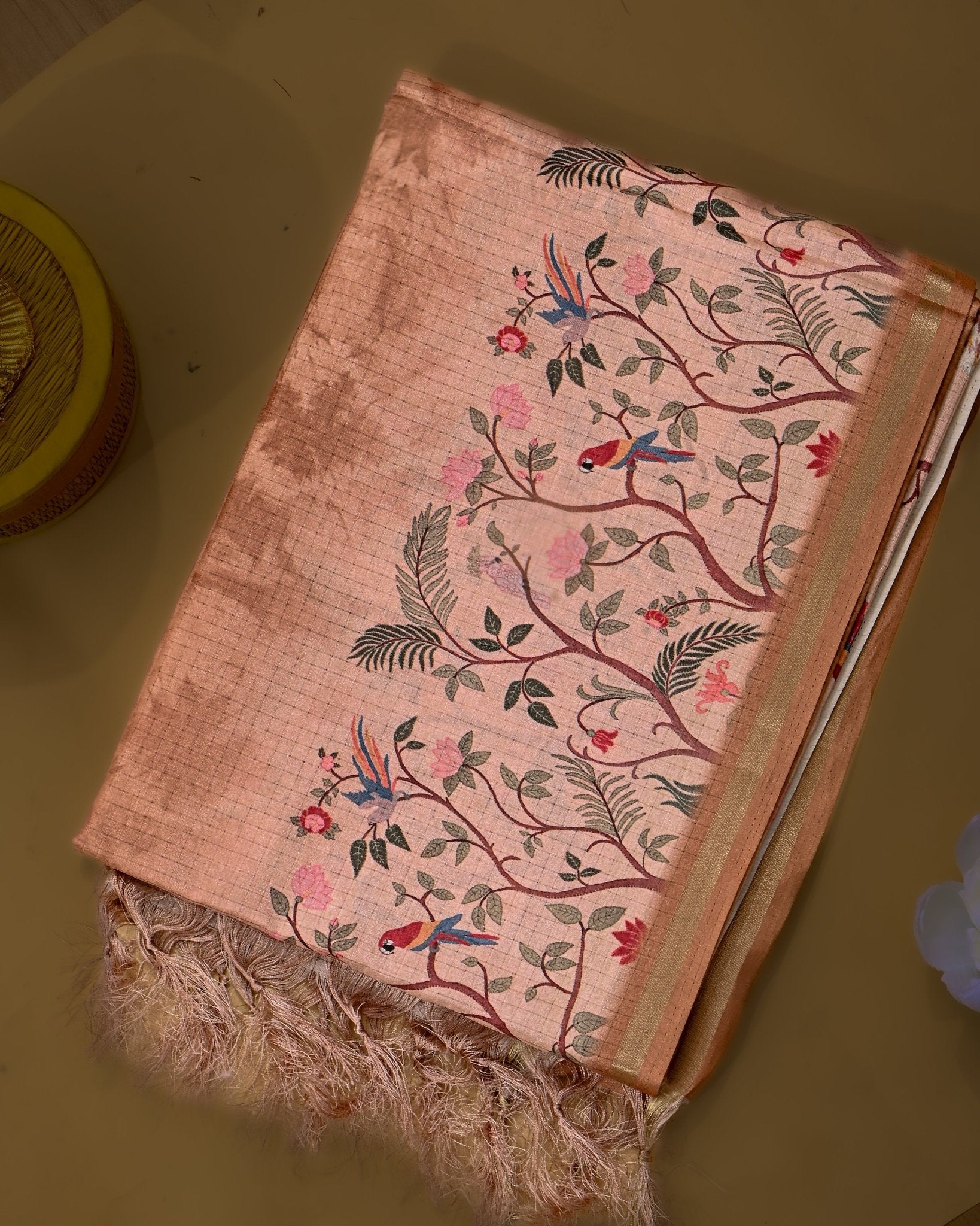 Multi Colour Silk Printed Saree - Shop Vastram
