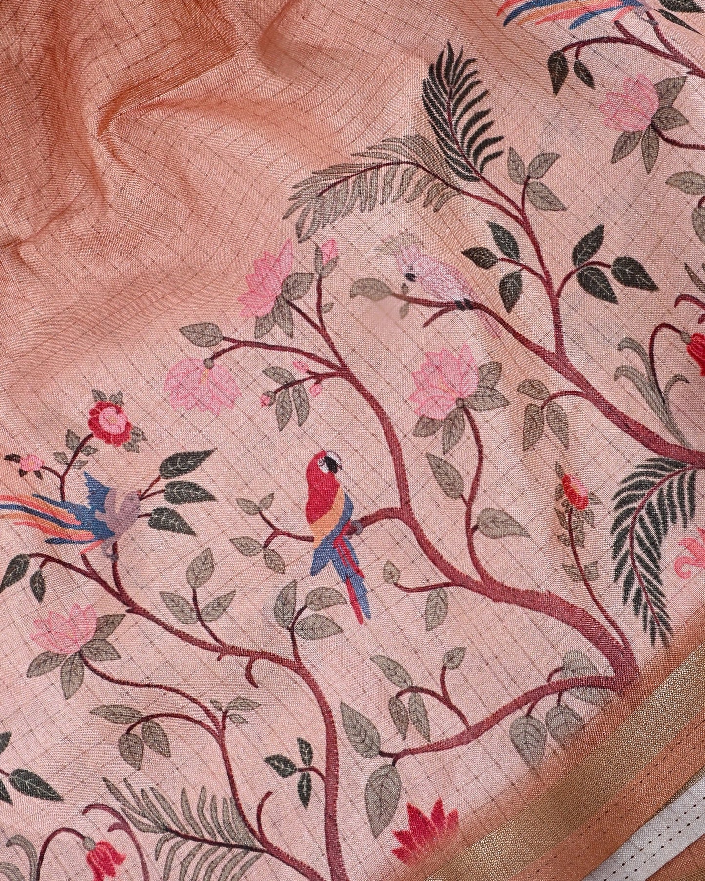 Multi Colour Silk Printed Saree - Shop Vastram