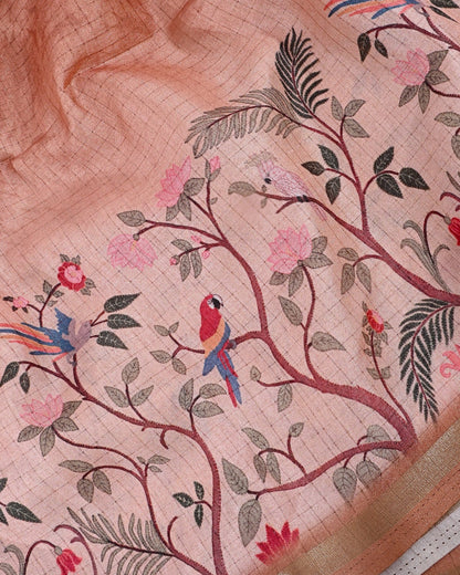 Multi Colour Silk Printed Saree - Shop Vastram