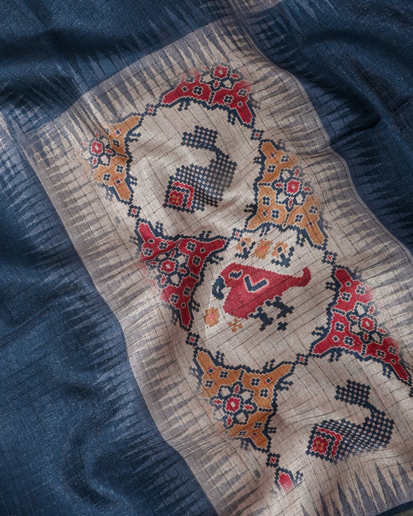 Multi Colour Silk Printed Saree - Shop Vastram