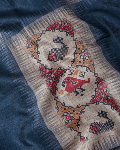 Multi Colour Silk Printed Saree - Shop Vastram