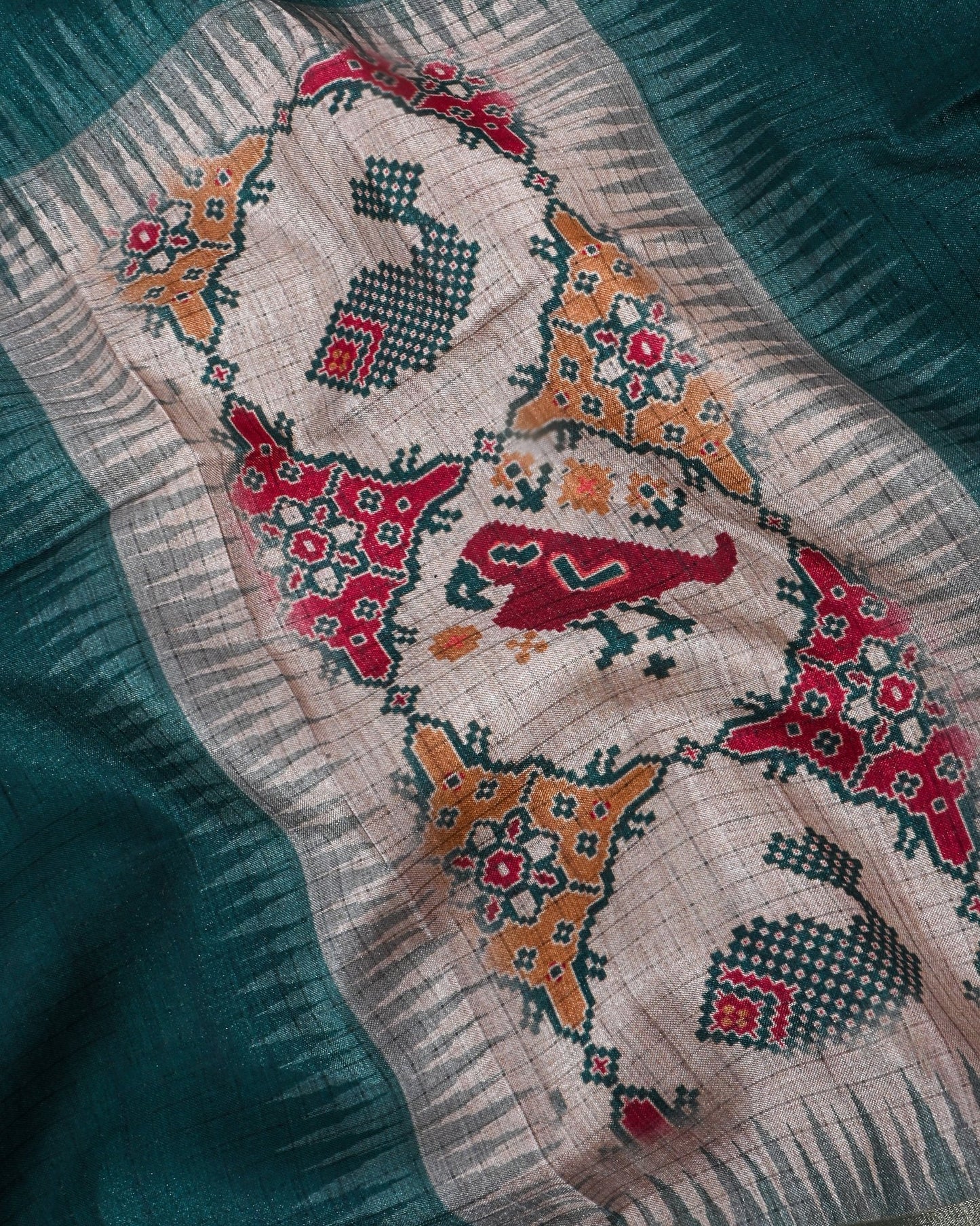 Multi Colour Silk Printed Saree - Shop Vastram