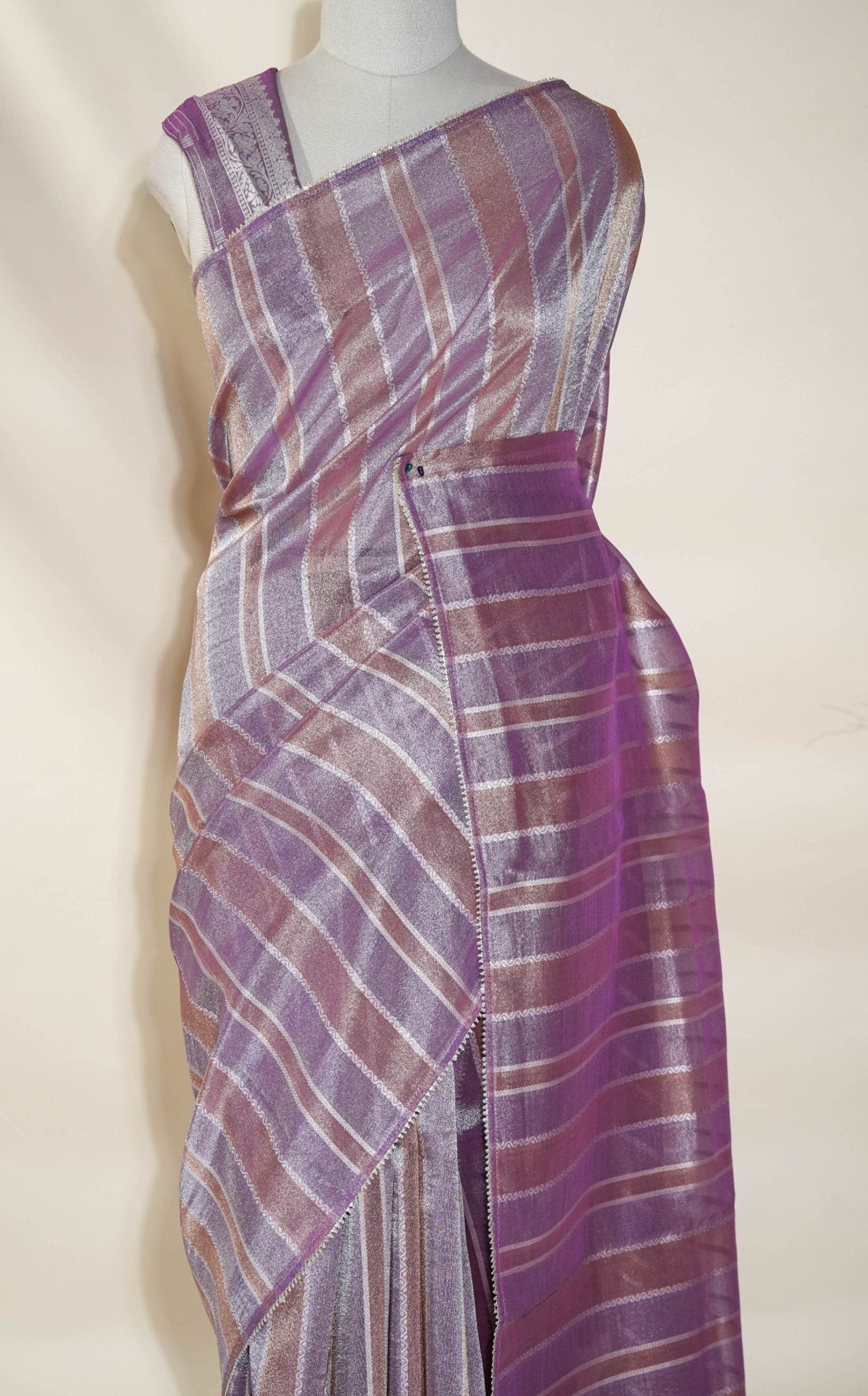 Multicolor Banarasi Tissue Saree - Shop Vastram