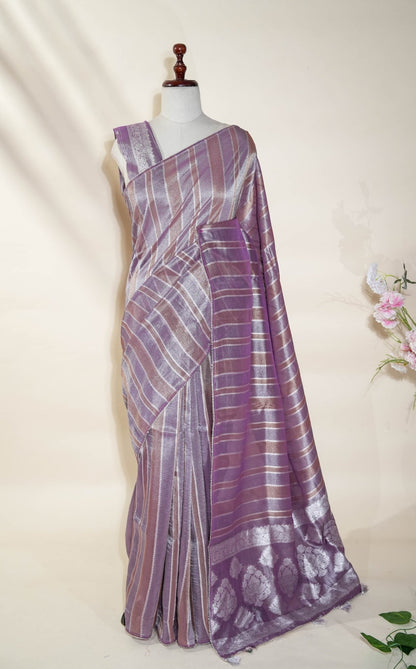 Multicolor Banarasi Tissue Saree - Shop Vastram