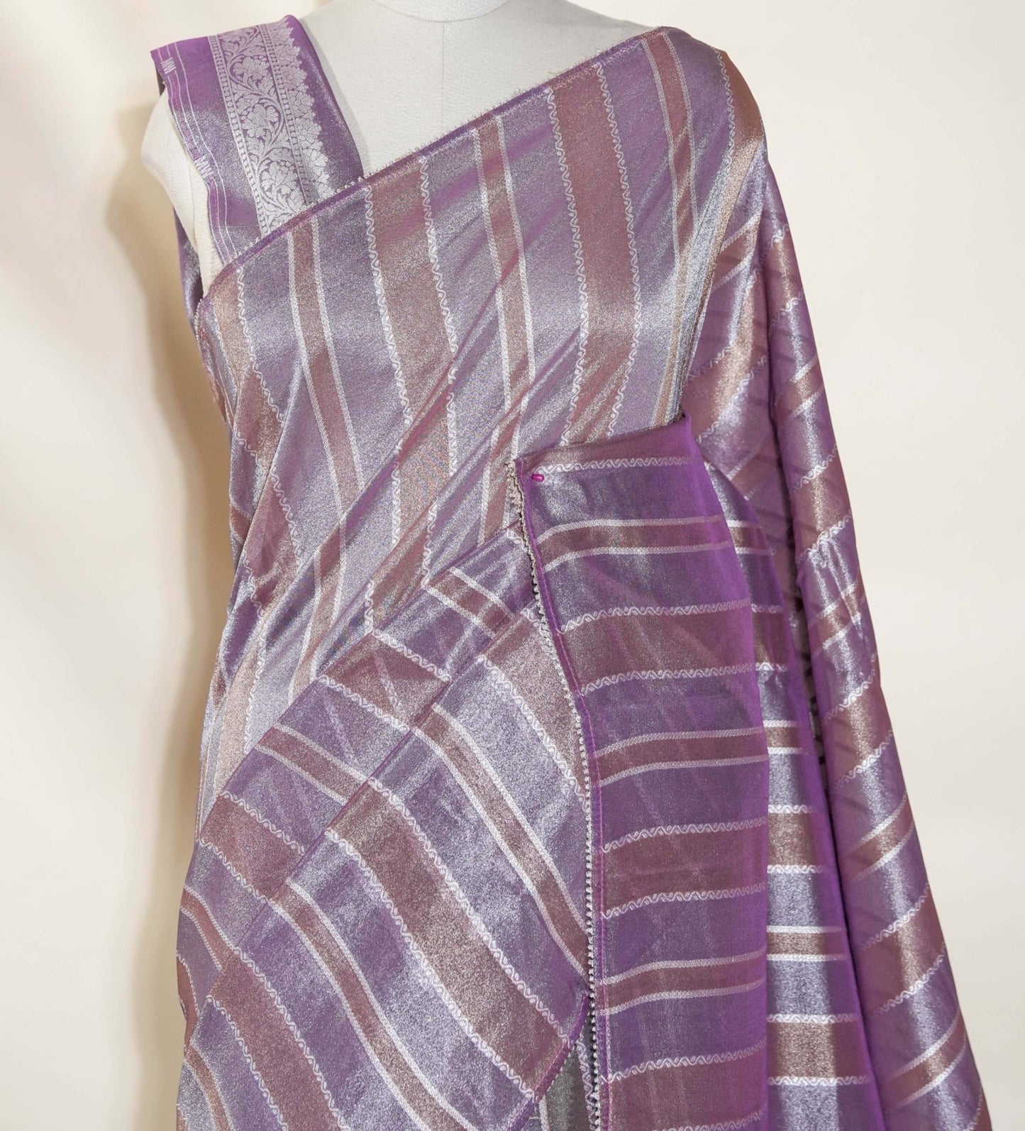 Multicolor Banarasi Tissue Saree - Shop Vastram