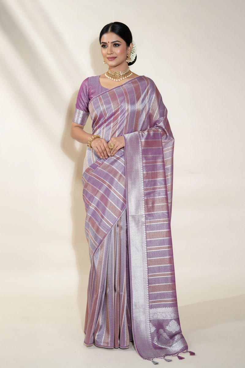 Multicolor Banarasi Tissue Saree - Shop Vastram