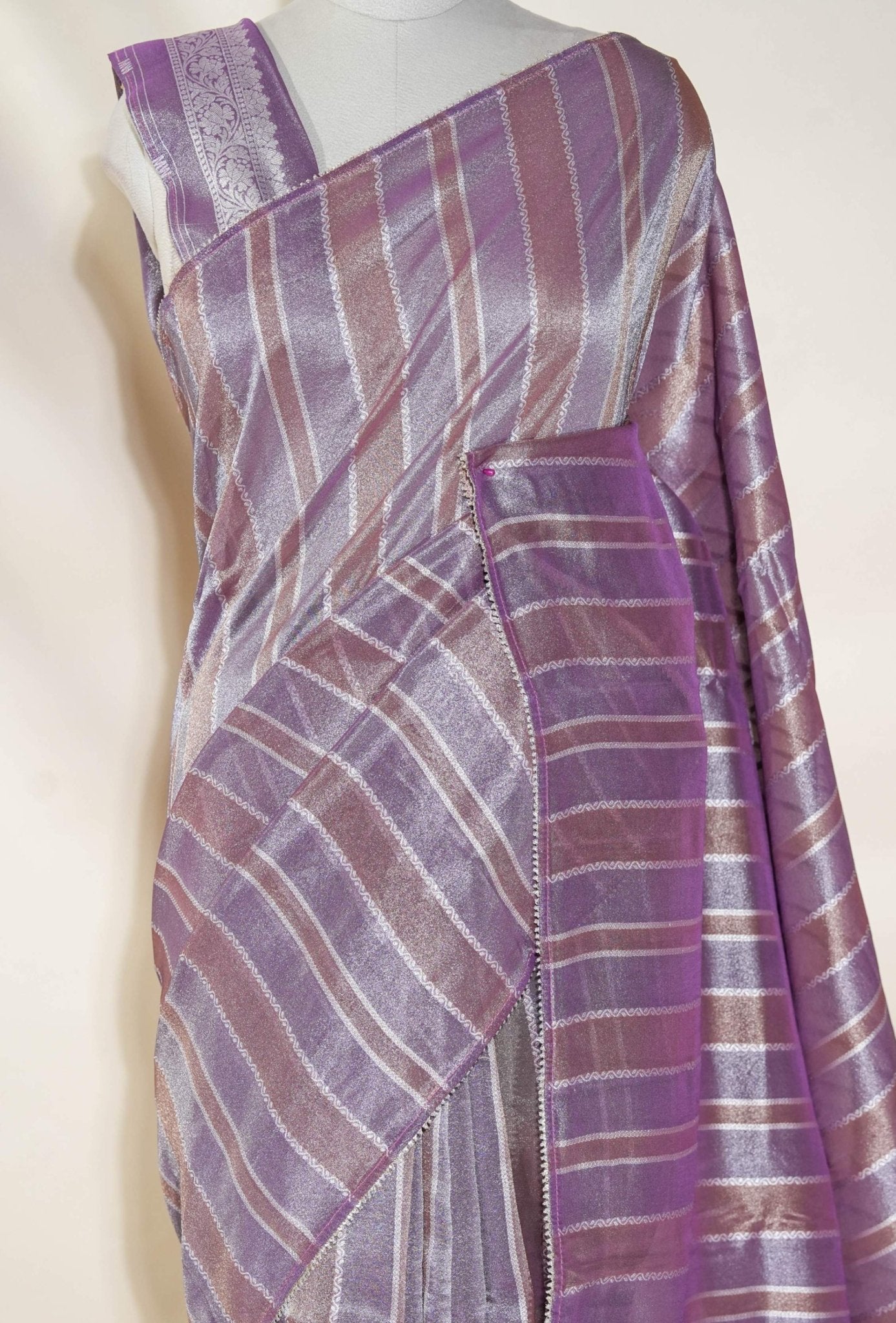 Multicolor Banarasi Tissue Saree - Shop Vastram