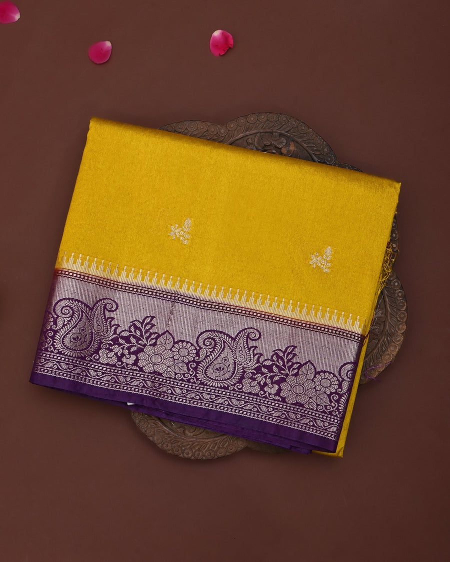 Mustard Yellow color Silk Saree - Shop Vastram