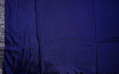 Navy Blue Banarasi Silk Saree - Shop Vastram