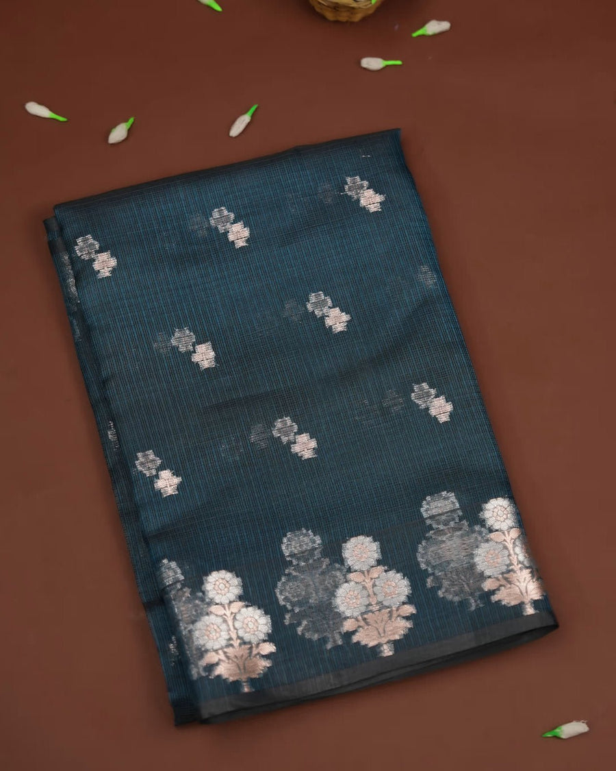 Navy Blue Color Silk Kota Saree - Shop Vastram