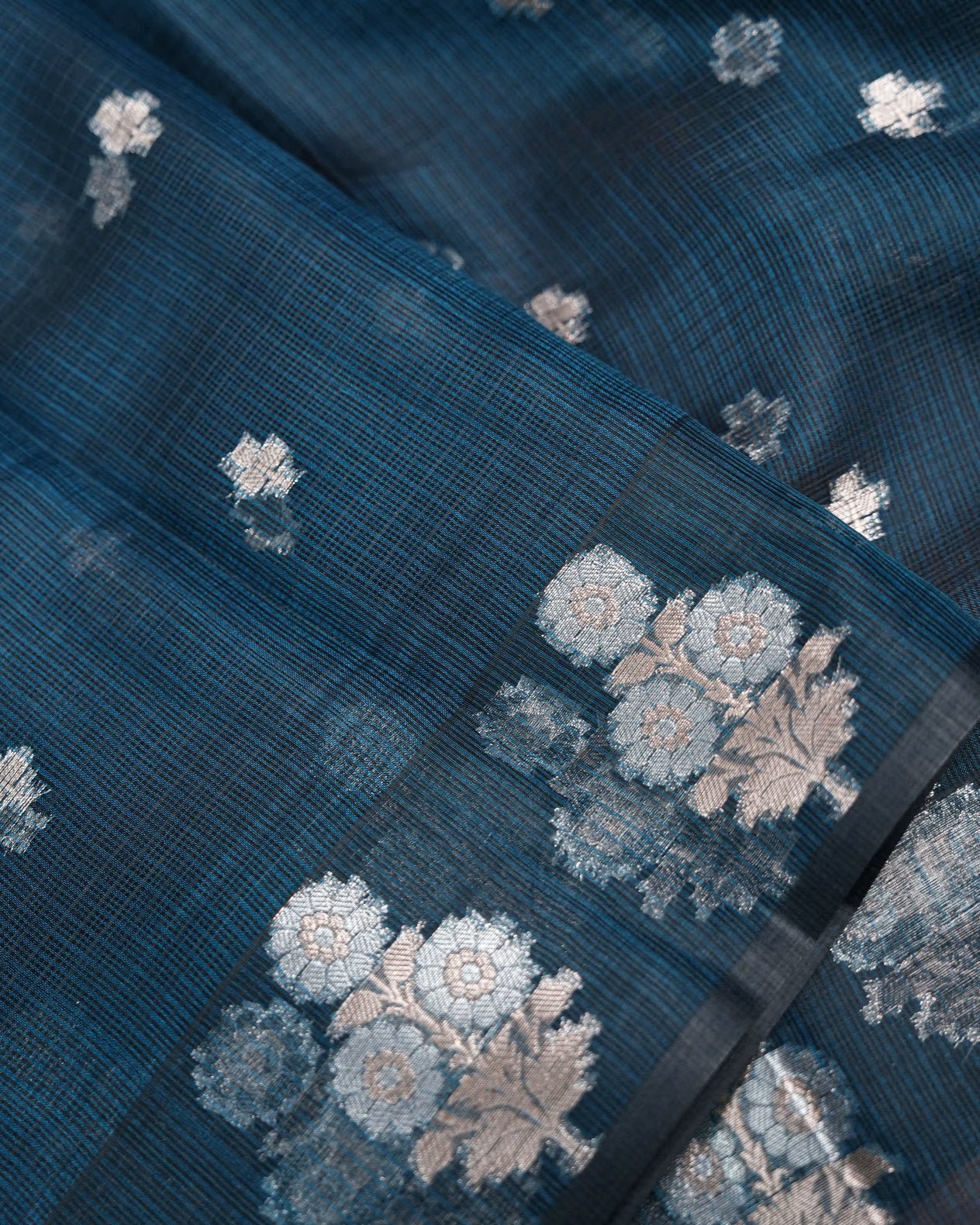 Navy Blue Color Silk Kota Saree - Shop Vastram