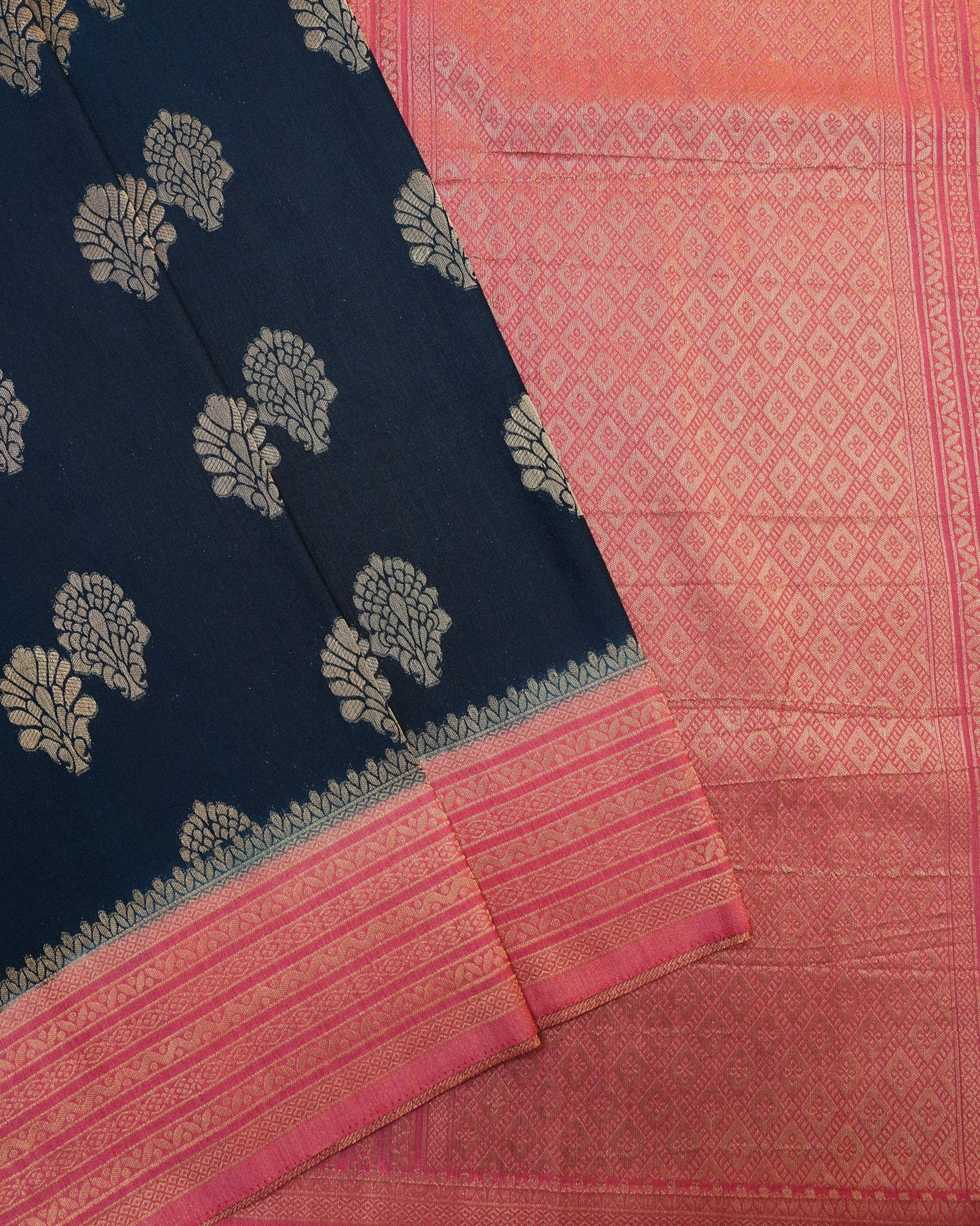 Navy Blue color Silk Saree - Shop Vastram