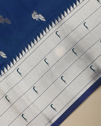 Navy Blue Color Silk Saree - Shop Vastram