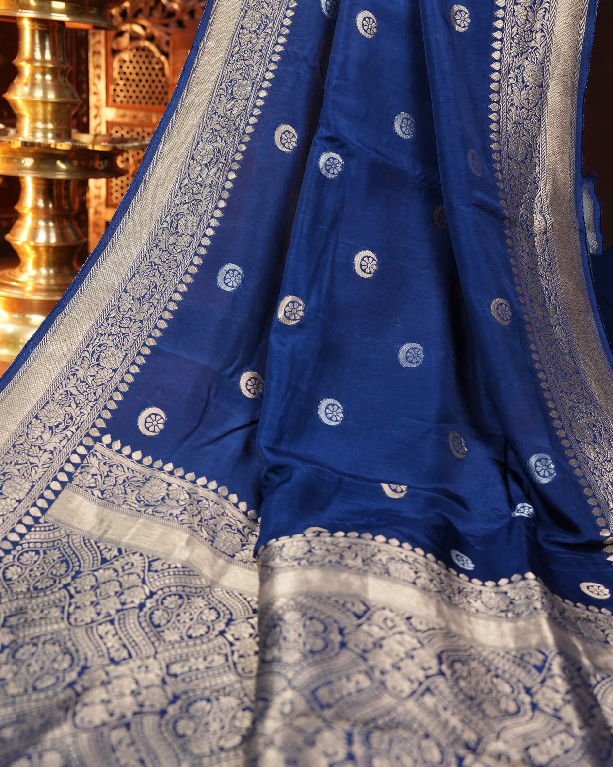 Navy Blue Color Silk Saree - Shop Vastram