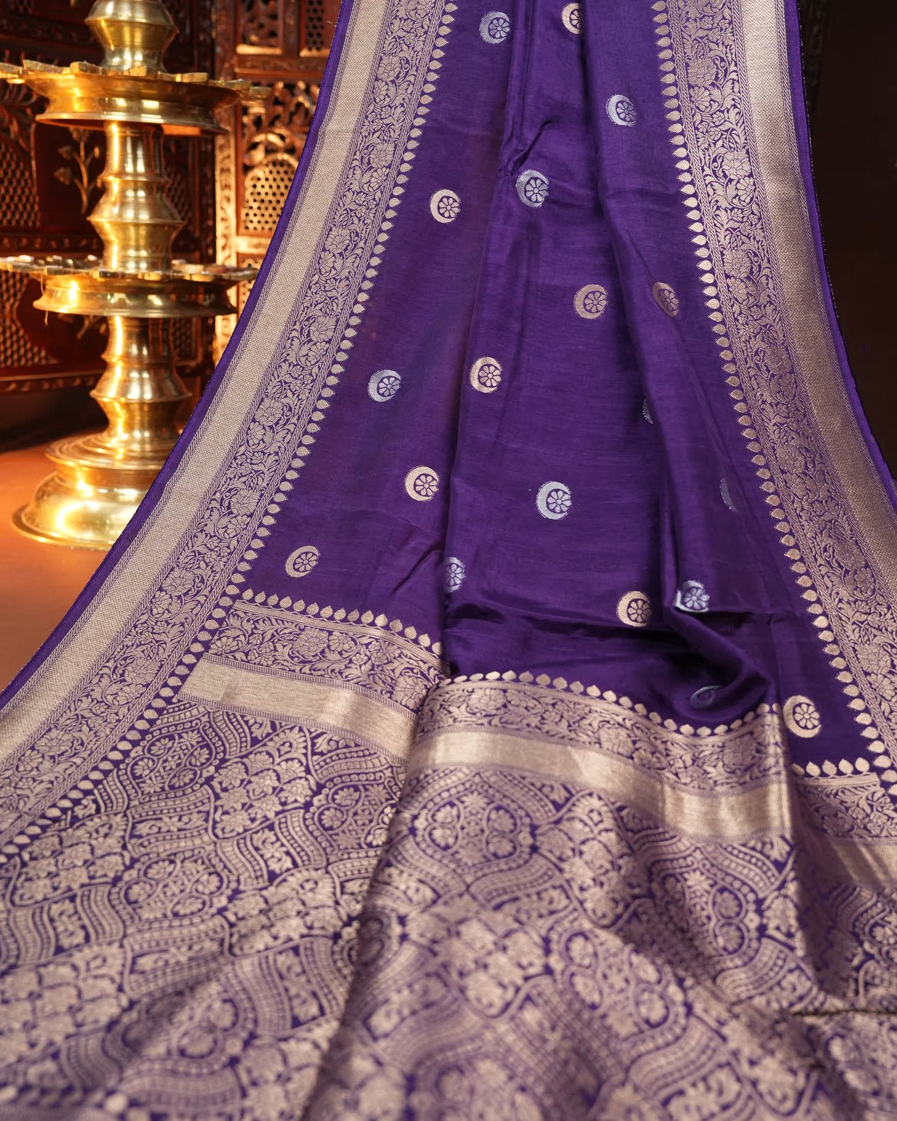 Navy Blue Color Silk Saree - Shop Vastram