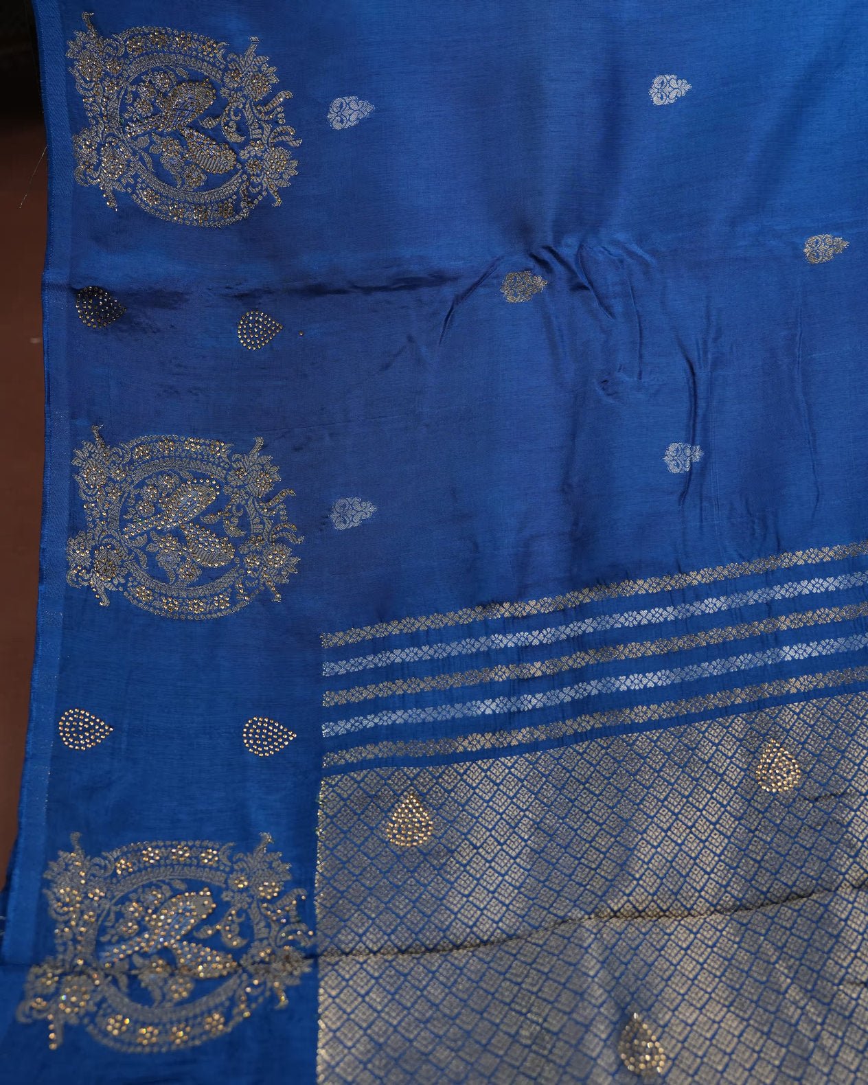 Navy Blue Color Silk Saree - Shop Vastram
