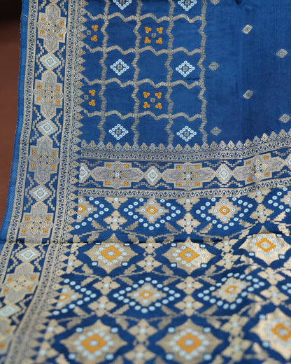 Navy Blue Color Silk Saree - Shop Vastram